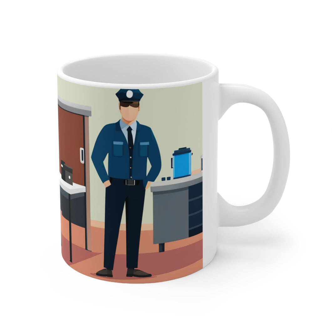 Professional Worker Police Officer #4 Ceramic 11oz Mug AI-Generated Artwork