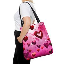 Load image into Gallery viewer, Sky Full of Love the Pink Heart Series #1 Tote Bag AI Artwork 100% Polyester
