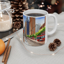 Load image into Gallery viewer, At the Cafe Chicago Magnificent Mile #21 Mug 11oz mug AI-Generated Artwork
