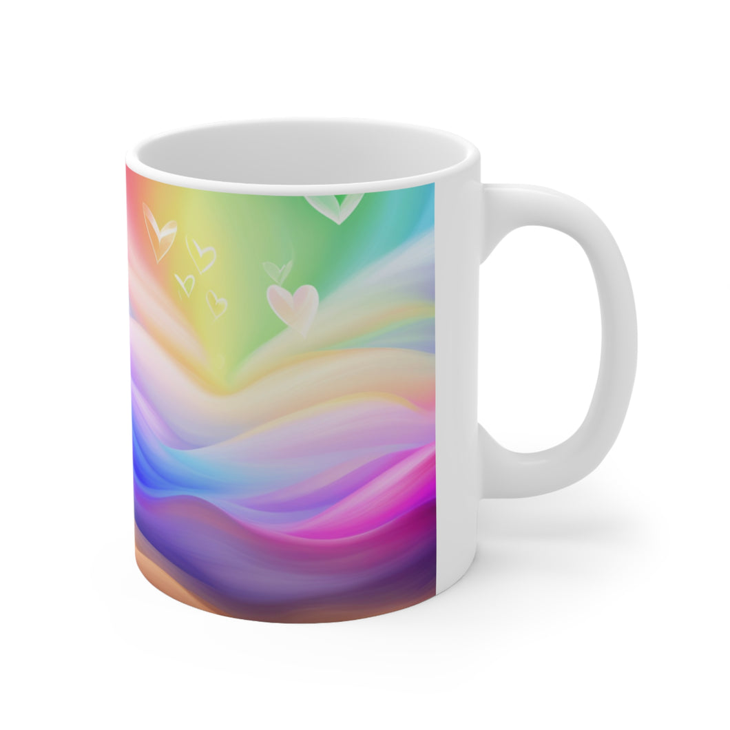 The Beauty of Pastel Colors with hearts #3 Mug 11oz mug AI-Generated Artwork