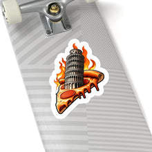 Load image into Gallery viewer, Leaning Tower of Pisa Pizza Slice Foodie Vinyl Stickers, Laptop, Journal, #23
