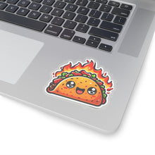 Load image into Gallery viewer, Flaming Hot Taco Vinyl Sticker, Foodie, Mouthwatering, Whimsical, Fast Food #7
