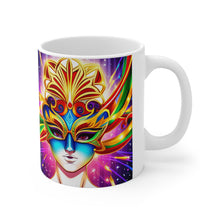 Load image into Gallery viewer, Mardi Gras Mask Ribbon #1 Mug  AI-Generated Artwork 11oz mug
