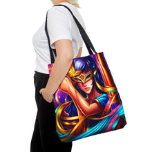 Load image into Gallery viewer, Mardi Gras Ribbon Mask #2 Tote Bag AI Artwork 100% Polyester
