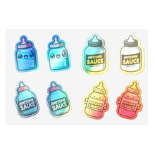 Load image into Gallery viewer, Baby Bottles Foodie Vinyl Sticker Sheets - 4 Bottles/2 each 8pc Set
