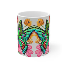 Load image into Gallery viewer, October Tourmaline Birth Month Colors Fairies &amp; Butterflies #1 Mug 11oz mug AI-Generated Artwork
