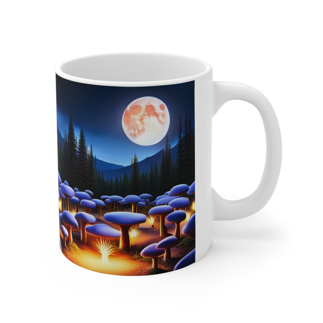 Lunar Moon & Mushrooms Fantasy Art #6 Ceramic Mug 11oz AI Generated