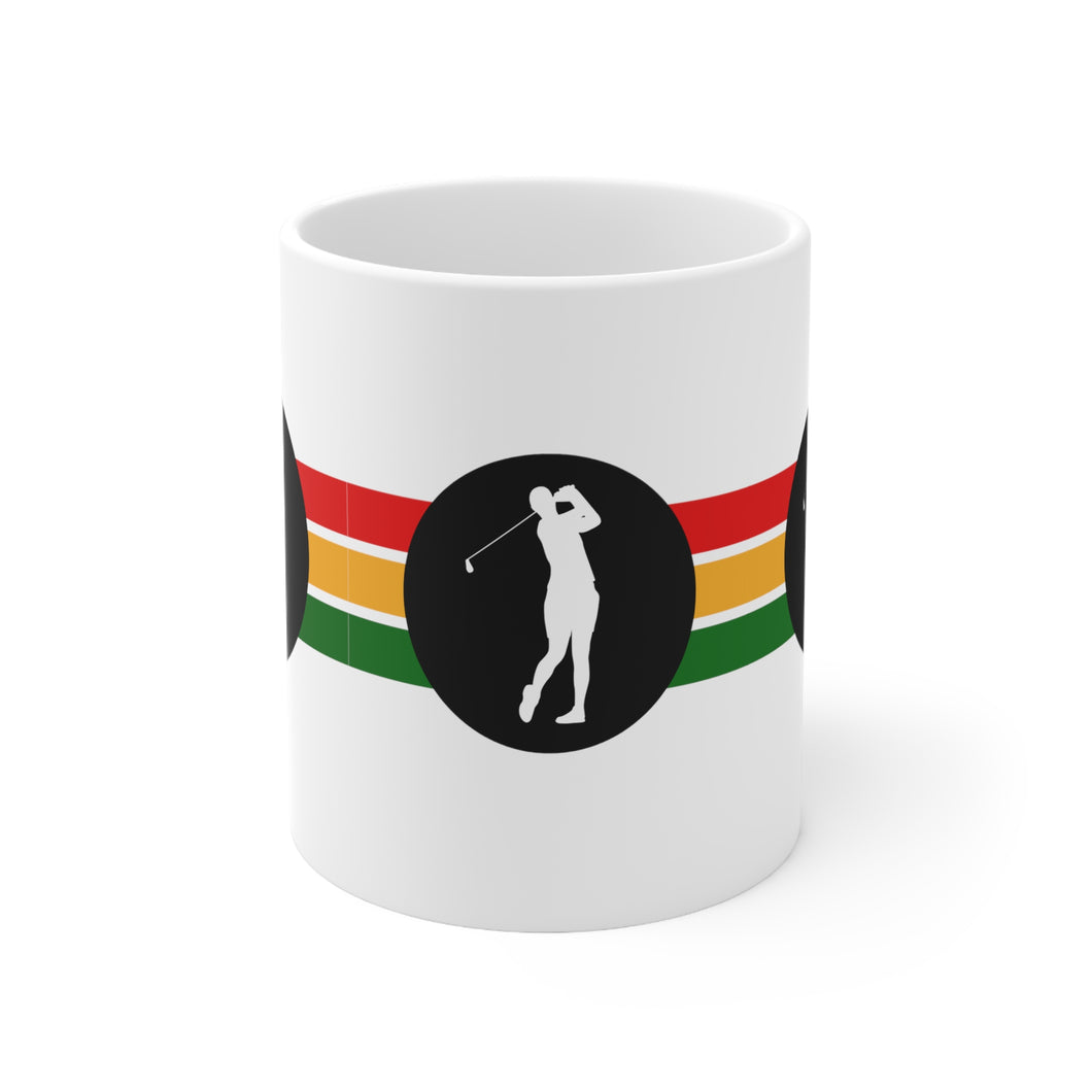Sports Game No Word Golf Swing 11oz White Ceramic Beverage Mug Decorative Art