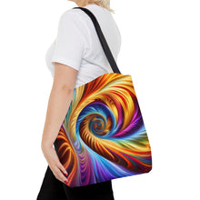 Load image into Gallery viewer, Motion Tye Dye Swirls and Ripples Tote Bag AI Artwork 100% Polyester #4
