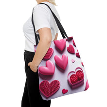 Load image into Gallery viewer, Love the Pink Heart Series #5 Tote Bag AI Artwork 100% Polyester
