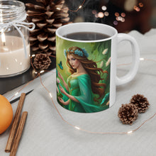 Load image into Gallery viewer, May Emerald Birth Month Colors Fairies &amp; Butterflies #4 Mug 11oz mug AI-Generated Artwork
