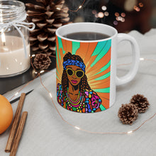 Load image into Gallery viewer, Retro 60s Female Queen #1 Mug 11oz mug AI-Generated Artwork
