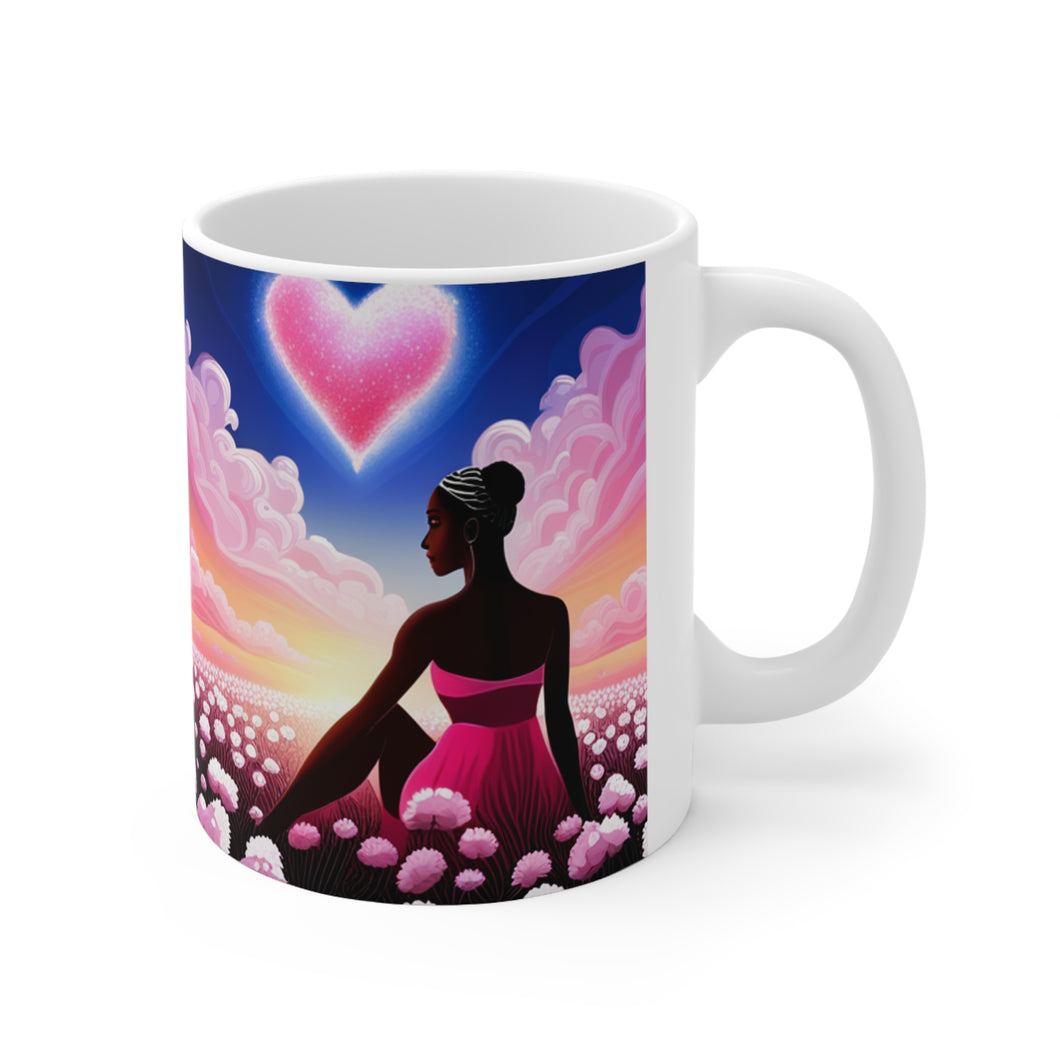 Valentine's Day From The Pink Heart #23 Ceramic Mug 11oz AI Artwork