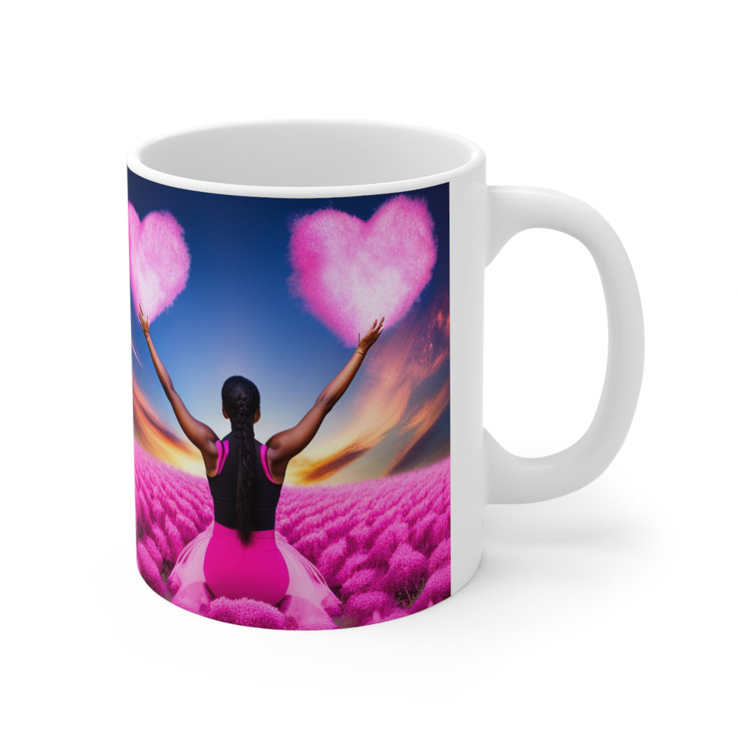 Valentine's Day From The Pink Heart #32 Ceramic Mug 11oz AI Artwork