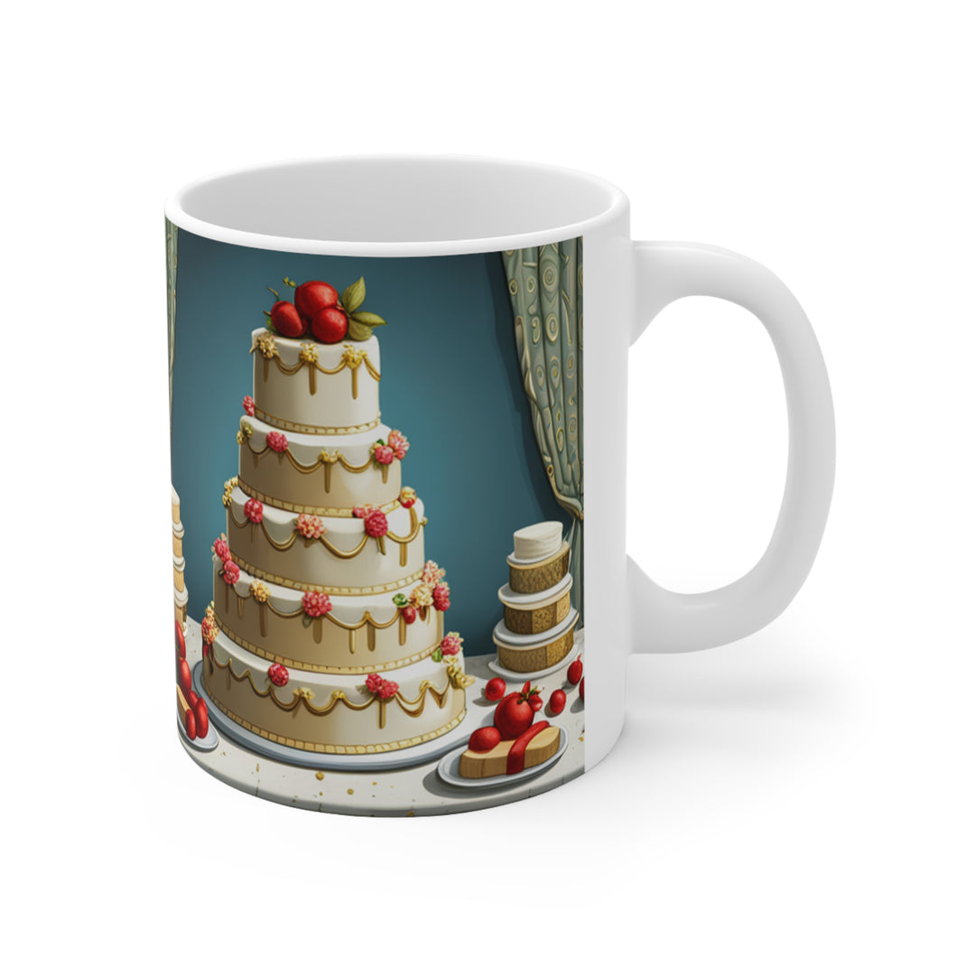 Happy Birthday Cake Celebration #1 Ceramic Mug 11oz mug AI-Generated Artwork
