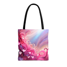 Load image into Gallery viewer, Heart Clouds the Pink Heart Series #14 Tote Bag AI Artwork 100% Polyester
