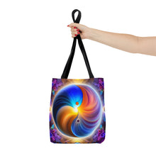 Load image into Gallery viewer, Ying Infinite Beauty Spiral Fusion of Colors #2 Tote Bag AI Artwork 100% Polyester
