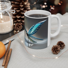 Load image into Gallery viewer, March Aquamarine Birth Month Colors Fairies &amp; Butterflies #1 Mug 11oz mug AI-Generated Artwork
