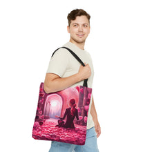 Load image into Gallery viewer, Meditation the Pink Heart Series #4 Tote Bag AI Artwork 100% Polyester
