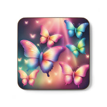 Load image into Gallery viewer, Retro Psychedelic Butterflies #45 Hardboard Back AI-Enhanced Beverage Coasters
