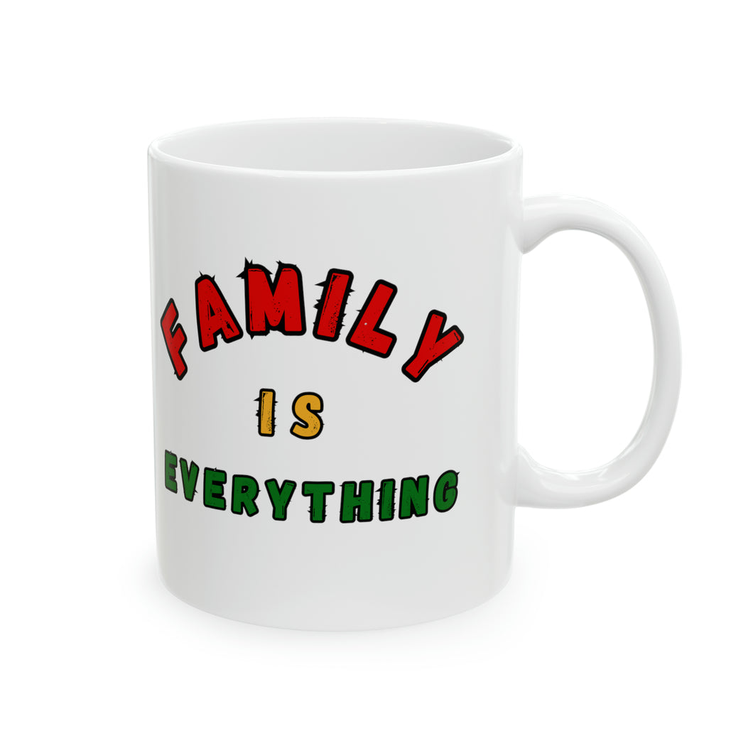 Family is Everything Afrocentric 11oz White Ceramic Beverage Mug Decorative Art