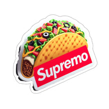 Load image into Gallery viewer, Supremo Taco Vinyl Sticker, Foodie, Mouthwatering, Whimsical, Fast Food #3
