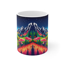 Load image into Gallery viewer, Lunar Full Moon &amp; Mushrooms Fantasy Art #2 Ceramic Mug 11oz AI Generated Artwork
