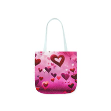 Load image into Gallery viewer, Pink Floating Hearts Fashion Graphic Print Trendy 100% Polyester Canvas Tote Bag #3
