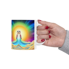 Load image into Gallery viewer, Beautiful Owl Standing in a Sea of Colors #6 Mug 11oz mug AI-Generated Artwork
