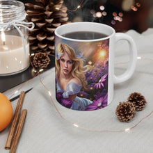 Load image into Gallery viewer, April Diamond Birth Month Colors Fairies &amp; Butterflies #2 Mug 11oz mug AI-Generated Artwork
