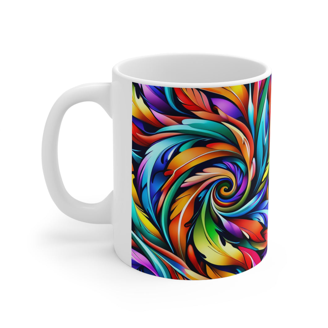 Fusion of Bright Feathers in Motion #3 Mug 11oz mug AI-Generated Artwork