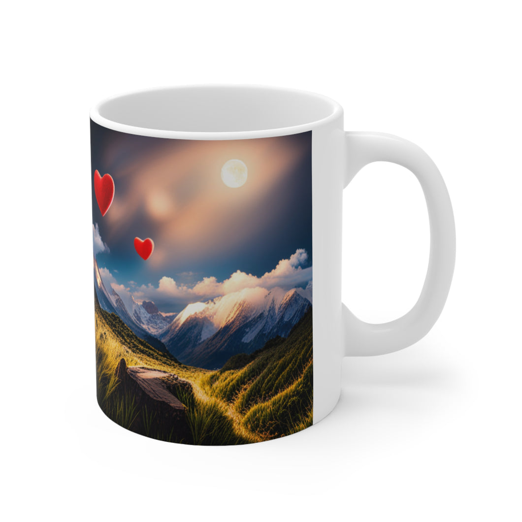 Nothing but True Love at Sunset #6 11oz mug AI-Generated Artwork