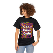 Load image into Gallery viewer, Good Vibes Only Flower Power Unisex 100% Cotton Short Sleeve T-shirt
