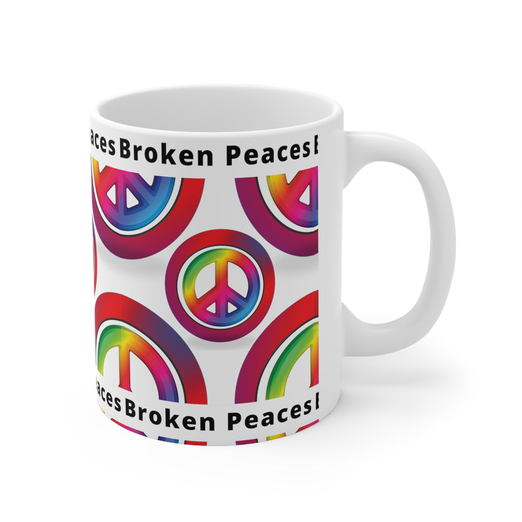 Broken Peaces Symbol Ceramic Mug 11oz Design Repeats