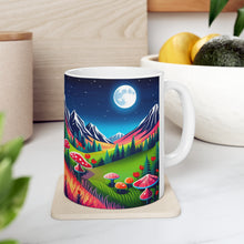 Load image into Gallery viewer, Lunar Full Moon &amp; Mushrooms Fantasy Art #2 Ceramic Mug 11oz AI Generated Artwork
