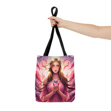 Load image into Gallery viewer, Angel with Wings Love the Pink Heart Series Tote Bag AI Artwork 100% Polyester #15
