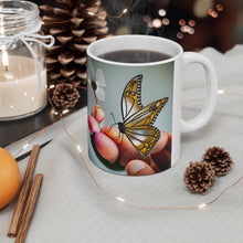 Load image into Gallery viewer, April Diamond Birth Month Colors Fairies &amp; Butterflies #3 Mug 11oz mug AI-Generated Artwork
