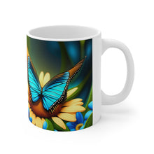 Load image into Gallery viewer, December Blue Topaz Birth Month Colors Fairies &amp; Butterflies #3 Mug 11oz mug AI-Generated Artwork

