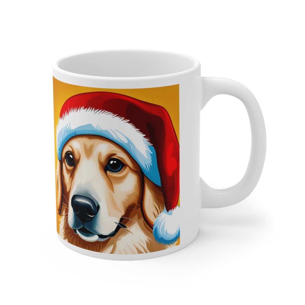 Personalized Fancy Golden Retriever #3 Christmas Vibes Ceramic Mug 11oz Custom