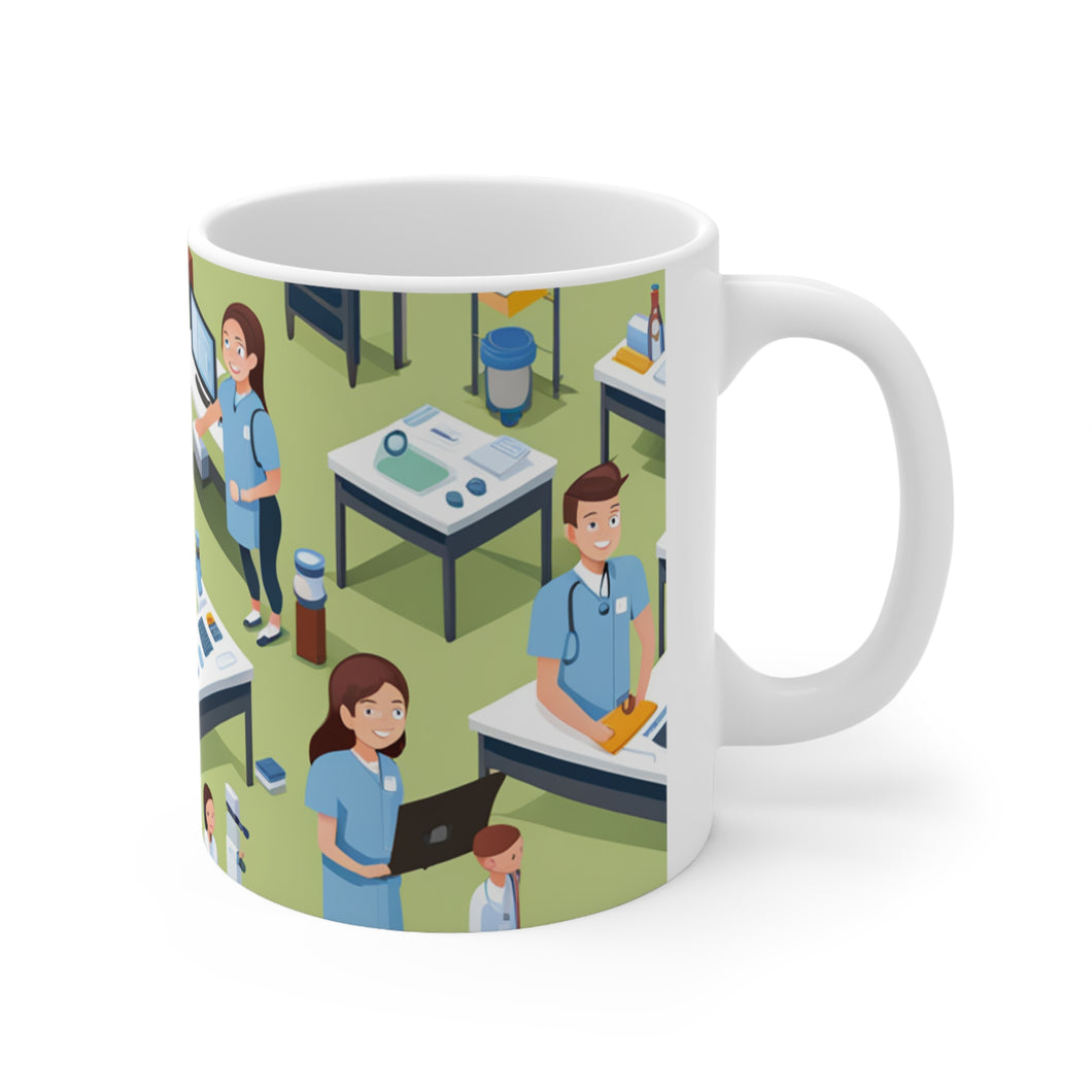 Professional Worker Doctor and Nurse #2 Ceramic 11oz Mug AI-Generated Artwork