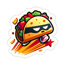 Load image into Gallery viewer, Flying Masked Taco Vinyl Sticker, Foodie, Mouthwatering, Whimsical, Fast Food #5
