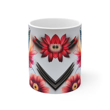 Load image into Gallery viewer, July Ruby Birth Month Colors Fairies &amp; Butterflies #4 Mug 11oz mug AI-Generated Artwork
