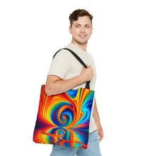 Load image into Gallery viewer, Ponds Tye Dye Swirls and Ripples Tote Bag AI Artwork 100% Polyester #8
