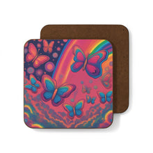 Load image into Gallery viewer, Retro Psychedelic Butterflies #47 Hardboard Back AI-Enhanced Beverage Coasters
