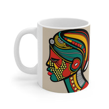 Load image into Gallery viewer, Colors of Africa Tribal Face Paint #6 11oz AI Decorative Coffee Mug
