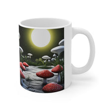 Load image into Gallery viewer, Lunar Moon Scene Toadstools and Lillies #3 Mug 11oz mug AI-Generated Artwork
