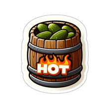 Load image into Gallery viewer, Hot Sour Pickle Barrel Vinyl Sticker, Foodie, Mouthwatering, Whimsical, Food #6
