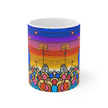 Load image into Gallery viewer, Beach Vibes Retro Concert #10 Ceramic 11oz Mug AI Artwork
