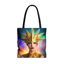 Load image into Gallery viewer, Mardi Gras Ribbon Mask #6 Tote Bag AI Artwork 100% Polyester
