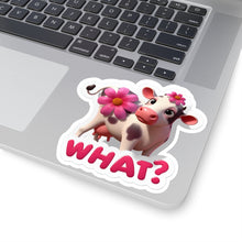 Load image into Gallery viewer, Cute Pink Cow What did I Do, Stickers, Laptop, Whimsical Cow, #1
